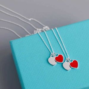 2024 Designer Nieuwe hot selling roestvrij staal t Home Dual Color Romantic Love Double Heart Email Multi Necklace