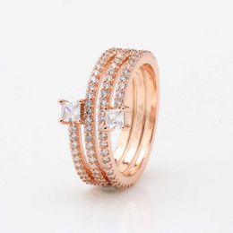 2024 Designer Pandoraring Dora's Band Ringen liefde Product S925 Zilver Rose Goud Spiraal Roterende Diamanten Ring Vrouwelijke Romantische Gift