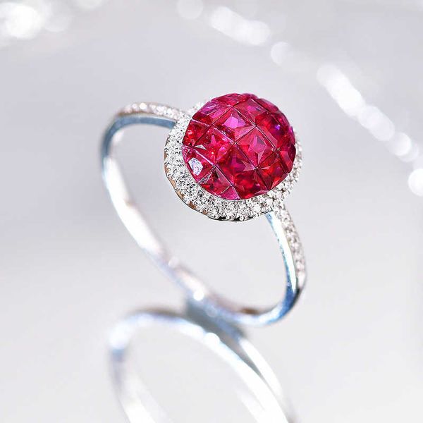 2024 Designer Pandoraring Dora's Band Anneaux Pierre Naturelle Rouge 18k Amour Lesbien S925 Bague En Argent