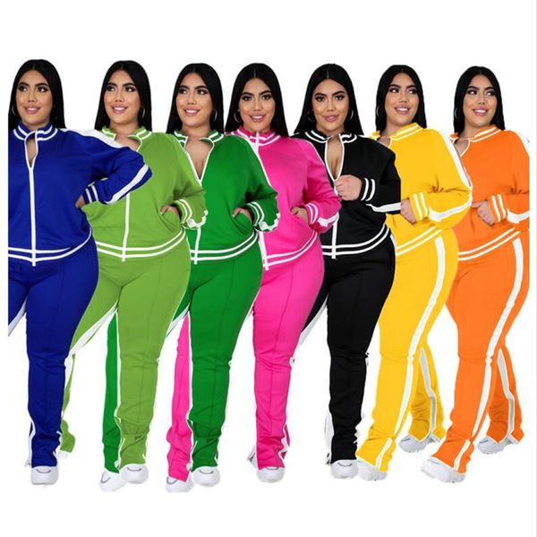 2024 Designer Plus Taille Survêtements Femmes Deux Pièces Ensemble 3X 4XL 5XL Automne Hiver Sweatsuits À Manches Longues Tenues Veste Pantalon Casual Survêtements En Gros Vêtements 8817