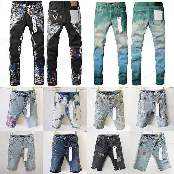 2024 Designer Purple Jeans Shorts hommes femmes jeans shorts plage cadeau de vacances Jeans Mans de rue Streetweat Shorts de supvacturation