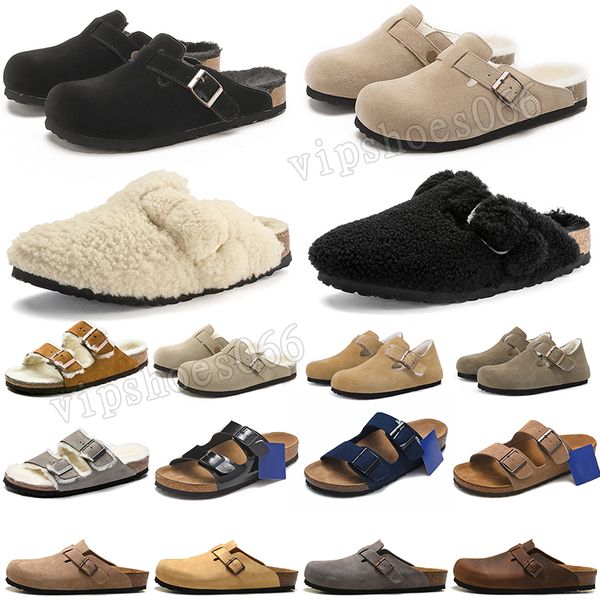 2024 Sandales de créateurs Birkin Stock Femmes Hommes Pantoufles Chaussures de sport Mocassins Bostons Sabots Sandales Arizonas Baskets à plateforme Baskets Fourrure Slides Shearling Daim