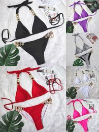 2024 designer sexy bikini feminino moda maiô senhoras sem costas multicolors verão praia fatos de banho vento