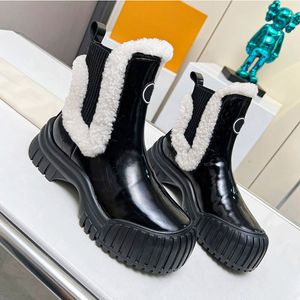 2024 Diseñador Shearling Ruby Flat Tobillo Bota Invierno Mujer Gamuza Cuero Tobillo Bota Punta Redonda Botas Negras Cordones Bicolor Ruby Booties Ranger Zapatos de piel Tamaño 35-41