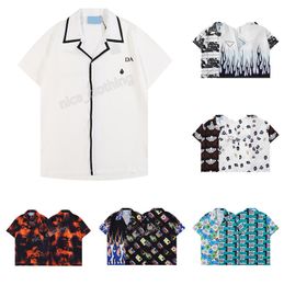2024 Designer shirt heren knop shirts print bowling shirt hawaii bloemen casual shirts mannen slank fit korte mouw kleding Hawaiian Belkis top m-3xl