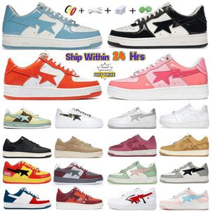 2024 chaussures de designer Bapess baskets chaussures de sport de luxe femme hommes plate-forme bapess mode cuir verni noir blanc formateurs d'extérieur baskets de créateurs