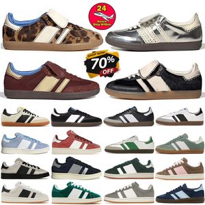 2024 Chaussures de créateurs Leopard Print Sambaba Pays de Galles Bonner OG pour hommes Trainers Brown Brown Brun noir blanc BONNERNE COLLOGIAT SAUTURES CASSOIRES CONCUT