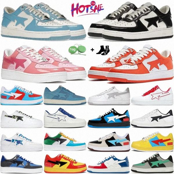 2024 Chaussures de créateurs sk8 baskets étoiles blanc gris noir brevet pastel bleu jaune vert stas sk8 orange rose brun beige beige camou