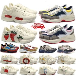 2024 Chaussures de créateurs Femmes Chaussures Designer Rhyton aaguucciliesss Chaussure Hommes Baskets Multicolores Vintage Chaussures Plateforme Apollo ah