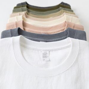2024 Designer manches courtes été hommes femmes pur coton respirant poids lourd t-shirt lâche marque de mode Instagram support couleur unie demi-manches