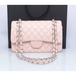 2024 Designer Schoudertas Klassiek Geruite Flap CF Kaviaar Handtas Gouden Sier Chain Leer Dubbele Letter Effen Kleur Gesp Vierkante Streep Lady 19 Messenger Bag