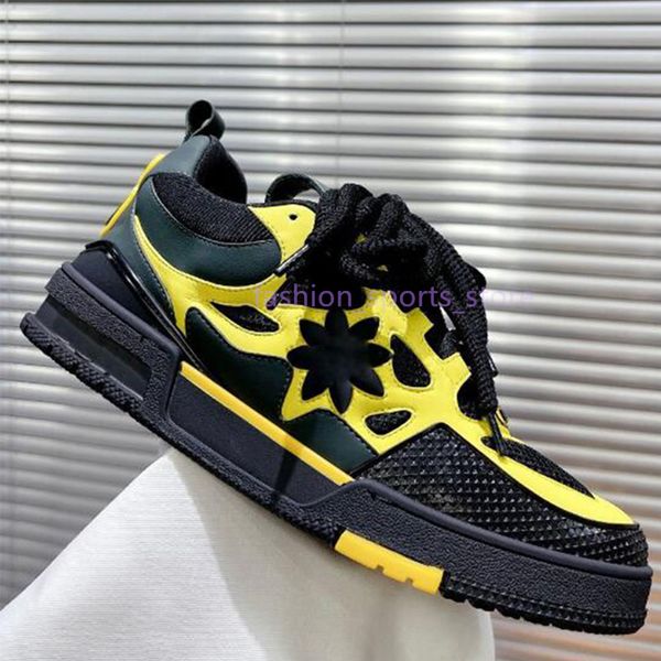 2024 Designer Skate Sneaker Virgil Chaussures Casual Hommes et Femmes Cuir de veau Abloh Noir Blanc Vert Rouge Bleu Superpositions en cuir 36-45 b6