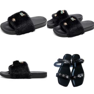 2024 Designer Slipper Wit Goud Dames Zomer Hak Sandaal Kwaliteit Mode Slipper Gedrukte Slipper Platte Slipper Platform slippers Strand Klassieke platte sandaal Maat