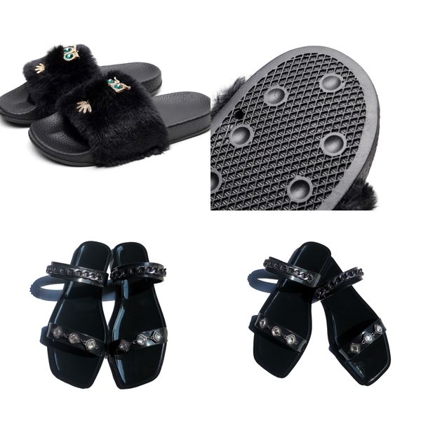 2024 Diseñador Zapatilla Blanco Gris Mujer Verano Tacón Sandalia Calidad Moda Zapatilla Impreso Zapatilla Plana Plataforma Chanclas Playa Clásico Sandalia plana Tamaño