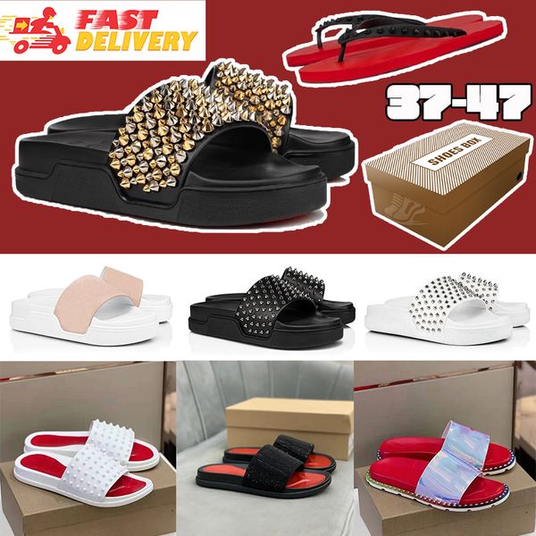 2024 con zapatillas de diseñador de cajas Sandalias planas clásicas de lujo Flip Flip Flip Flip Men de calidad superior Mujeres Sliders de tacón plano