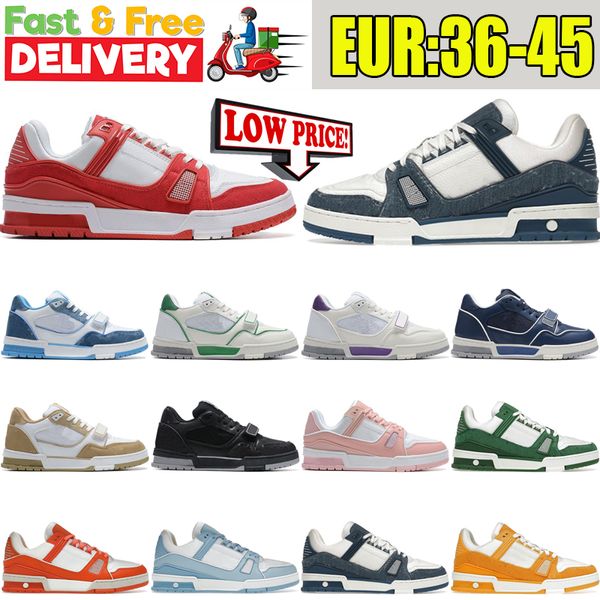 2024 Designer Sneaker Scasual pour les hommes Running Trainer Trainers Outdoor Shoe Best Quality Platform Shoes Calfskin Cuir