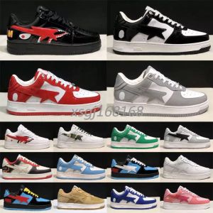 2024 Designer Sneaker Sk8 Sta Noir Blanc Plate-forme Plate-forme Marron Ivoire Pour Cuir Verni Vert Rose Hommes Femmes Entraîneur Jogging Taille 36-45