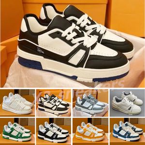 2024 Diseñador Sneaker Virgil Trainer Zapatos casuales Piel de becerro Amantes de cuero Blanco Verde Rojo Azul Carta Superposiciones Plataforma Moda Lujo Zapatillas bajas Tamaño 36-45 X21