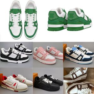 2024 Designer Sneaker Virgil Trainers Chaussures décontractées Couioir Coule Calfskine ou Abloh Green Red Blue Lettre de superposition Plateforme Low Sneakers 36-45