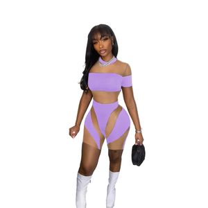 2024 Designer Lente Zomer Mesh Rompertjes Dameskleding Korte Mouw Jumpsuits Sexy See Through Playsuits Casual Patchwork Overalls Nachtclubkleding 9253