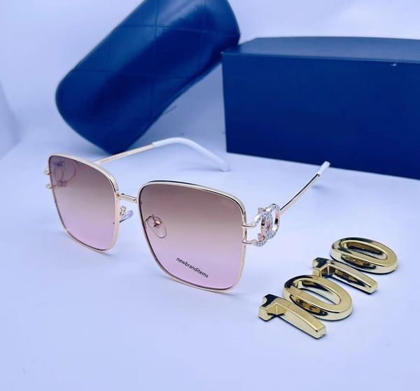 2024 Diseñador Gafas de sol cuadradas Mujeres Tonos vintage Conducción Gafas de sol polarizadas Gafas de sol masculinas Moda Tablón de metal Gafas de sol Gafas 1010