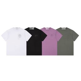 2024 Designer Stones Island T-shirt Summer Menswear Mensant Loose Lettre imprimé AMVANTS STREET FASHE 100% COTTON T-shirt 011