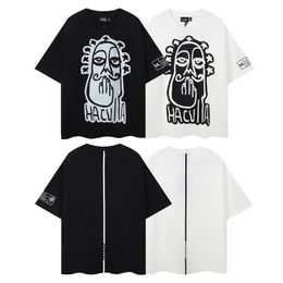 2024 Designer Summer Haculla Men's T-shirts Streetwear Letter Totem Imprimé Casual Fashion Sleeve Men de manches