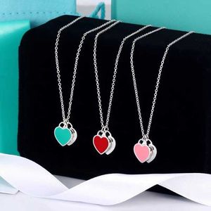 2024 Designer T Familie ketting dames puur zilveren perzik hart 925 lichte luxe gevormde sleutelketen Instagram kleine menigte geschenken aan vriendin