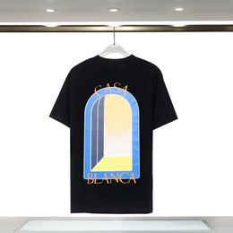 2024 T-shirt de designer Casablanca T-shirt de luxe pour hommes T-shirts de designer T-shirt de style religieux imprimé de motif de fleur de dessin animé 3D Bande dessinée de vent côtier Survêtement femme T-shirt