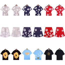 2024 Designer T-shirts Denims Cotons Tees Hommes Tear Top Floral Casual Shorts Chemise à manches Luxurys Vêtements High Street Shorts Survêtement