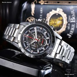 2024 Etiqueta de diseñador Heur Watch Hot Sale Montre Luxe Original Tags Heuer Carrera Chronograph Watch Tourbillon Skeleton Dial DISEDER WATHES Mens 893