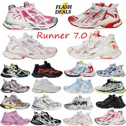 2024 Designer Track Runners 7.0 Casual Shoe Platform Brand Transmit Sense Mens Women Bourgogne Deconstruction Tracks Plate-Forme Flat Sneakers Chaussures 35-46