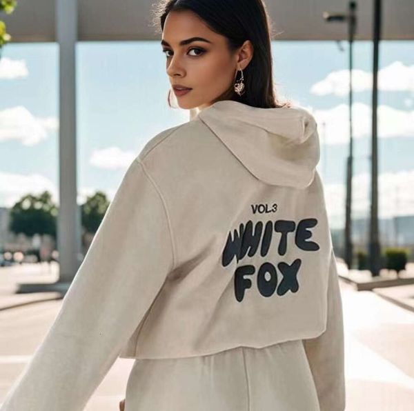 2024 Diseñador Chándal White Fox Sudadera con capucha Conjuntos Dos 2 piezas Ropa de mujer Ropa Deportiva Manga larga Jersey con capucha Primavera Otoño Invierno Moda Todo Partido