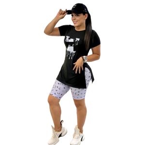 2024 Designer Tweedelige Broekoutfits Dames Casual Split T-shirt en Shorts Set Gratis schip