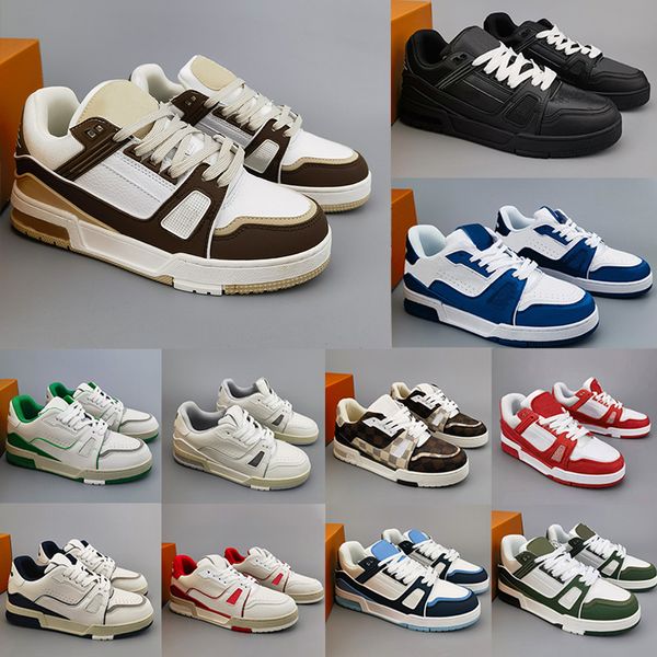 2024 Designer Virgil Trainer Shoe décontractée Sneakon Low Sneaker noir blanc Panda Fashion Lows Top Shoe Plateforme en cuir en cuir