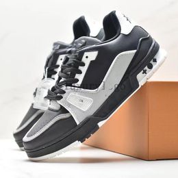 2024 Diseñador Virgil Trainer Sneaker Zapatos casuales Piel de becerro Negro Blanco Rosa Cuero Abloh Verde Rojo Azul Superposiciones Plataforma Zapatillas bajas Caminar al aire libre EUR 36-45 06