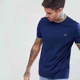 2024 T-shirt d'été à col rond avec oreilles de blé de créateur en pur coton, nouvelle mode de style académie et société de sous-vêtements minimaliste CP Polo M4K9 I79M