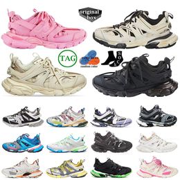 2024 Diseñador con caja Track 3 3.0 Pistas Zapatos de vestir de lujo Plataforma Mocasines París Hombres Mujeres Pistas Runner Gomma Old Dad Top Marca de lujo Zapatillas de deporte Entrenadores 36-45