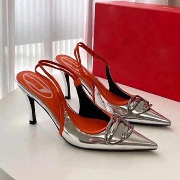 2024 diseñador mujer sandalias de tacón alto moda fiesta oficina zapatos de vestir con cordones zapatos de corte poco profundo sandalias slingback cuero de goma verano tobillo zapatos de mujer