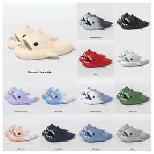 2024 Designer Woman Sandaal Zomer Shark Slippers Men Paren Indoor Buitenhaai Glaasjes Dikke Soled Shoes Sandalen Zwarte gradiënt Flip Flops