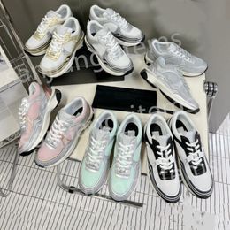 2024 designer damesschoenen C2C In elkaar grijpende sneakers platform trainer Heren Leer Luxe zilveren runner Reflecterende stof Suède Goud Gewatteerd Sport Casual papa schoen