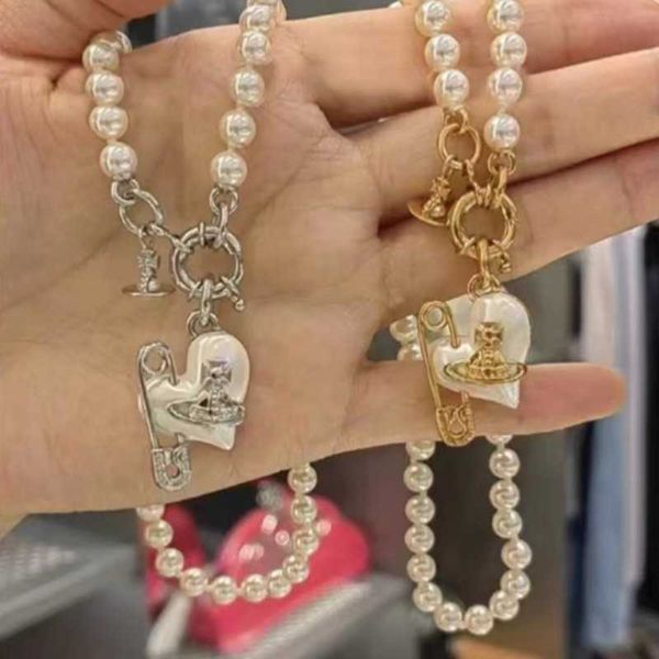 2024 Xitai Queenjewellery pendentif colliers amour perle épingles trombones collier femme sentiment collier chaîne