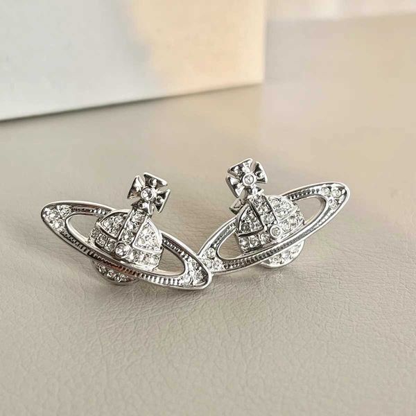 Xitai Queenjewellery – boucles d'oreilles Saturn pour femmes, classique et polyvalent, incrusté de diamants, planète et boucles d'oreilles droites, 2024