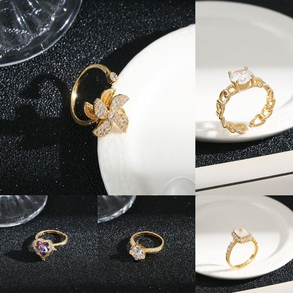 2024 Designers peuvent souffler des anneaux de moulin à vent, des anneaux de lettres, des anneaux d'or 18 carats féminins, des bagues de luxe et des bijoux de la Saint-Valentin de haute qualité.