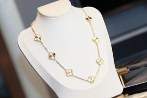 2024 Ontwerpers Ketting voor vrouwen luxe 18K met 10 bloemen Klavertje Vier Hanger Kettingen topkwaliteit Gouden Klassieke Ketting Shell voor Bruiloft Sieraden met boxQ2