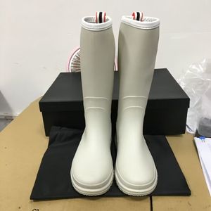 2024 Bottes de pluie de créateurs pour femmes Beige Rose Jaune Botte en cuir véritable Designer Hiver