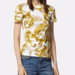 2024 Diseñadores Camisetas Moda Mujer Nuevo vintage estampado floral casual manga corta carta camisa camiseta moda casual mi top spotify streetwear top camisa tees S-XL