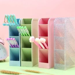 2024 Deskpenhouder Potlood make -up organisator Desktop Organizer voor Cosmetics Plastic Storage Box School Office Kawaii -briefpapier