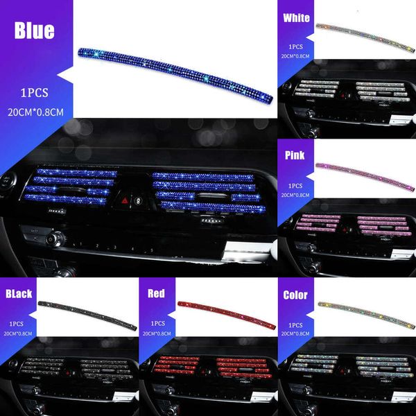 2024 Diamond CAR Air acondicionador Outlet Strips decorativo Decorativo Universal U Clip Rhinestones Pligas de rejilla Accesorios interiores Auto