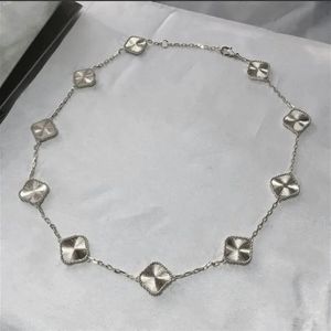 2024 Diamanten ketting Mode Klassieke Klaver Ketting Bedel 18K Rose Goud Verzilverd Agaat Hanger voor Vrouwen Meisje Valentijnsdag engagement Designer Sieraden Giftq6